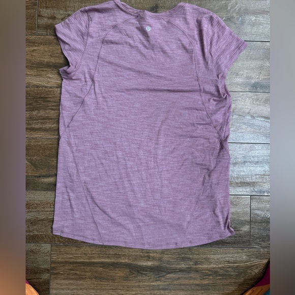 Lululemon Another Mile Short Sleeve T Shirt Heathered Figue Run Pink T Shirt - Picture 6 of 9